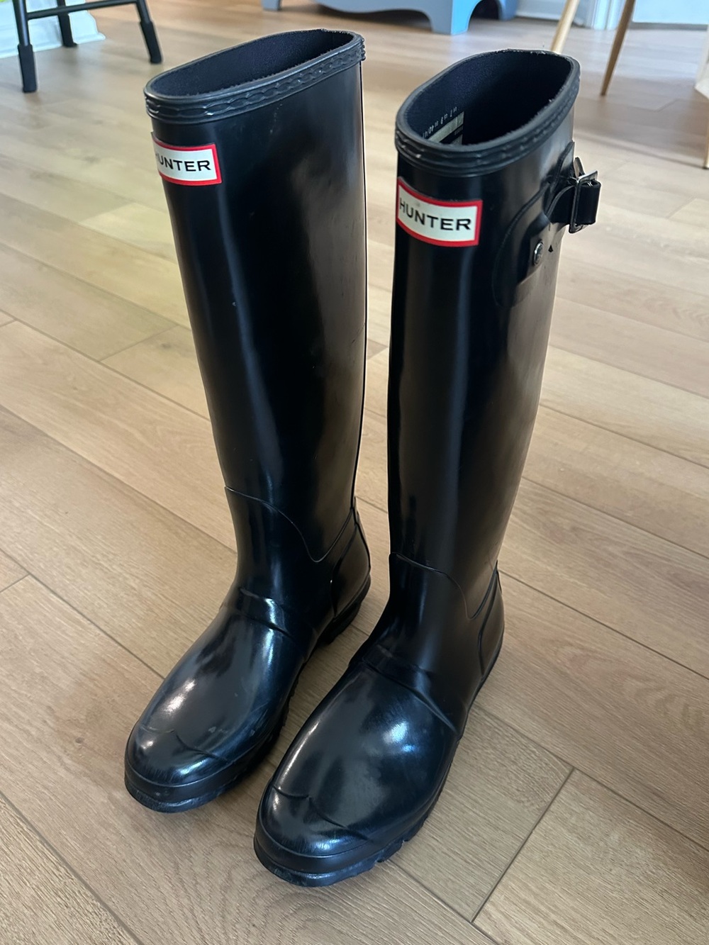 Hunter Tall Black Rain Boots - Size 9